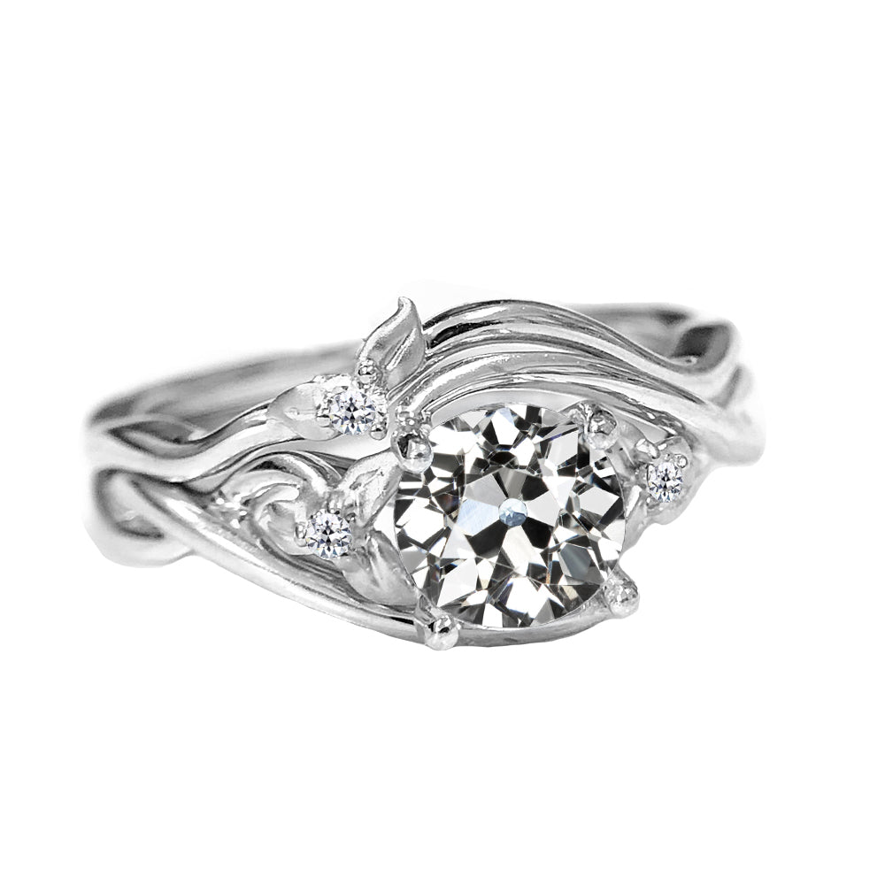 Diamant Old Mine Cut Anniversary Ring in 14K Weißgold – Hauptansicht