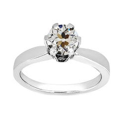 Diamant Solitär-Ring – Altschliff 2 Karat 14 Karat Weißgold