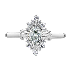 Brillanter Diamant Halo-Ring 2 Karat – 14 Karat Weißgold von