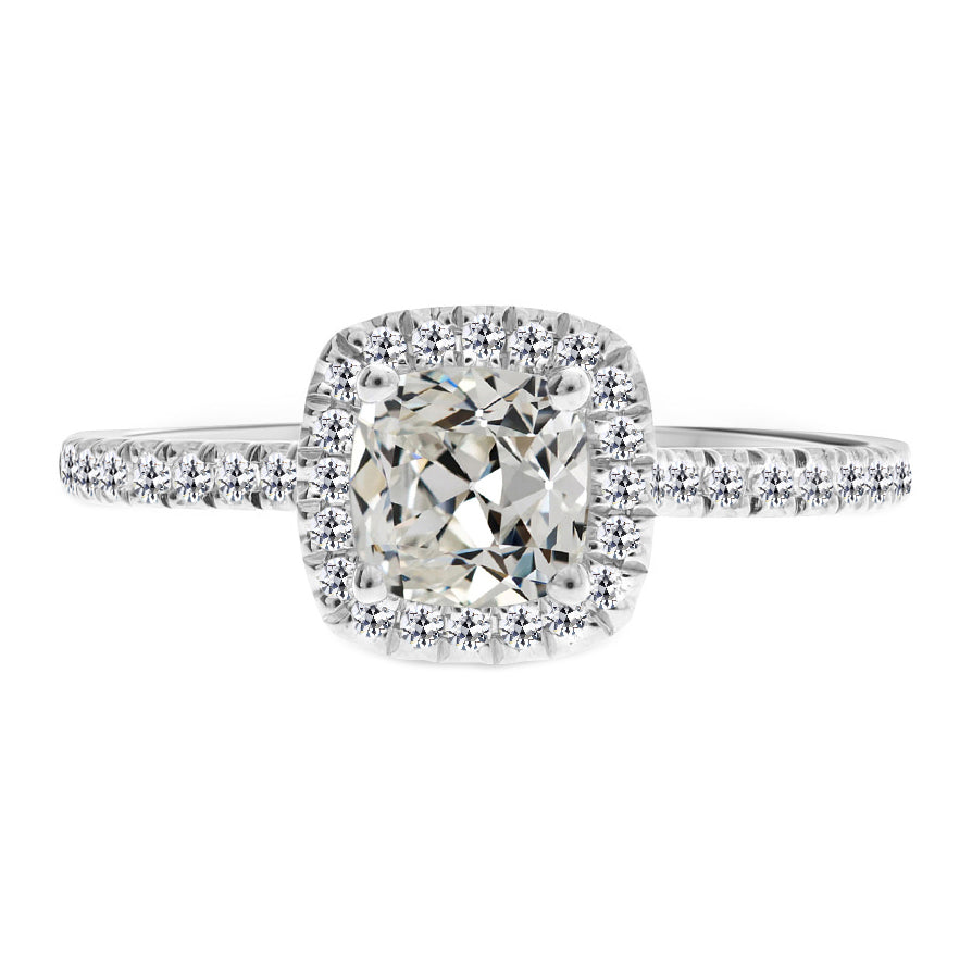 Erdgewonnener Diamant Halo-Verlobungsring – Hauptansicht