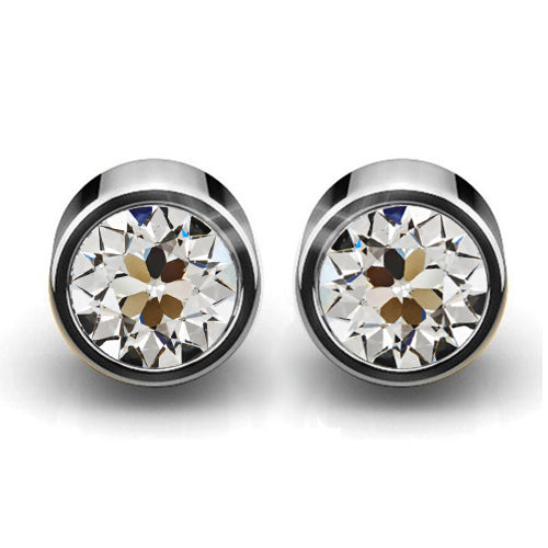 Authentischer Edler Diamant Ohrringe 2 Karat 14 Karat Weißgold – Hauptansicht