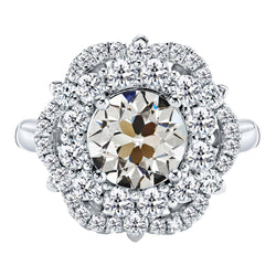 Halo-Fassung Ring 14 Karat Weißgold – Brillant