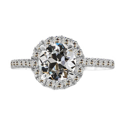 Edler Diamant Antik-Kissen-Schliff Halo-Fassung Ring 3,50 Karat