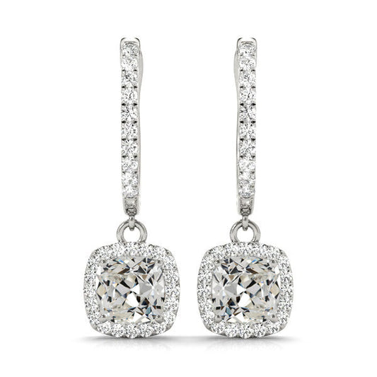 Ohrhänger 14K Weißgold mit Edler Diamant – Hauptansicht