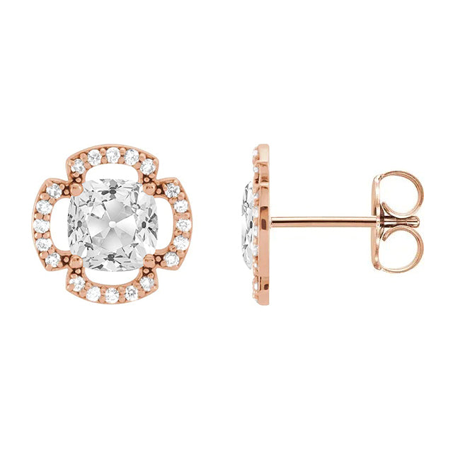 Erdgewonnener Brillant Ohrhänger 7,50 Karat 14K Roségold – Frontansicht