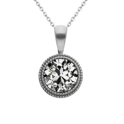 Old Mine Cut Edler Diamant Hänge-Anhänger in 14K Weißgold – 1,50