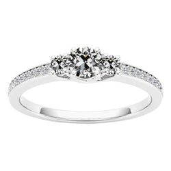 Erdgewonnener Old Mine Cut Brillant Antragsring – 3 Karat in 14K
