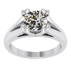 Echter Brillant Einzelstein-Ring – 14K Weißgold 3 Karat