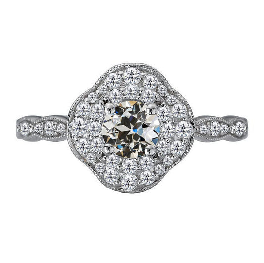 Echter Diamant Halo-Ring 1,50 Karat 14K Weißgold – Hauptansicht
