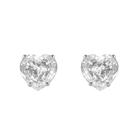 Schimmernder Edler Diamant Ohrstecker 5 Karat – Frontansicht
