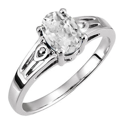 14 Karat Weißgold Brillant Solitär-Ring – 4-Karat Old Mine Cut