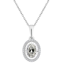 Edler Diamant Anhänger-Halskette 2 Karat F/VS1 – 14K Weißgold