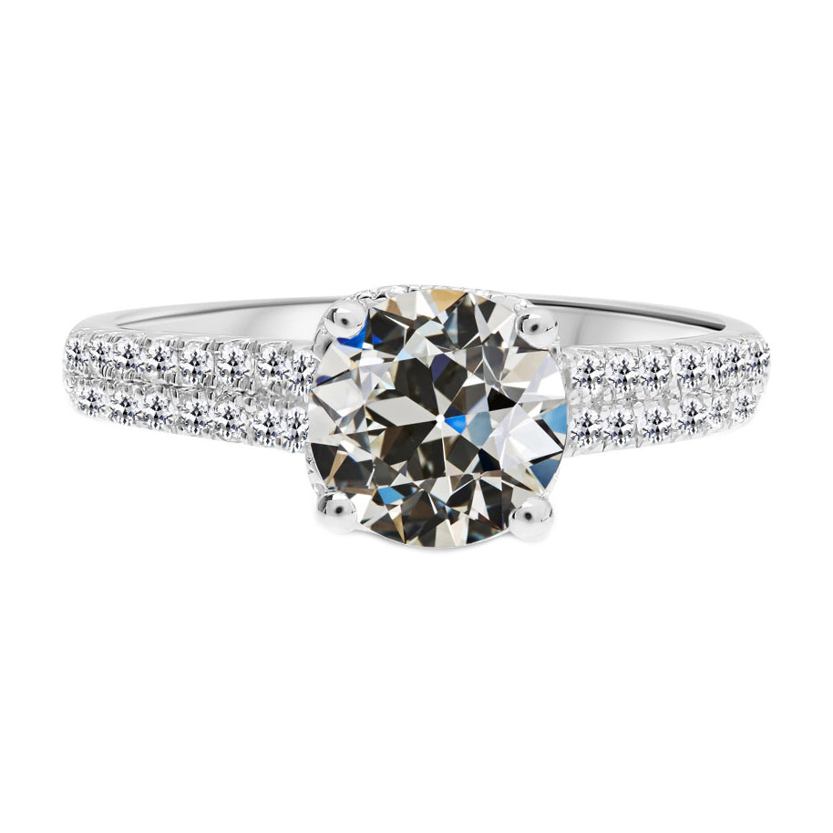 Diamant Solitär-Ring mit Akzenten 2,50-Karat 14 Karat Weißgold – Hauptansicht