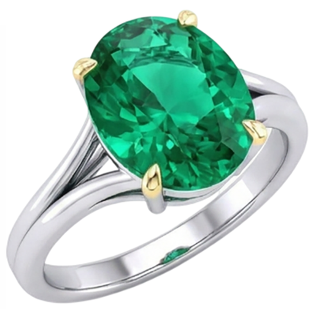 Exquisiter Edler Smaragd Farbstein-Ring 3,50 Karat – Frontansicht