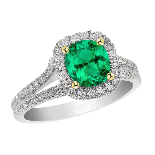 Erdgewonnener Kolumbianischer Smaragd Edelstein-Ring – Hauptansicht