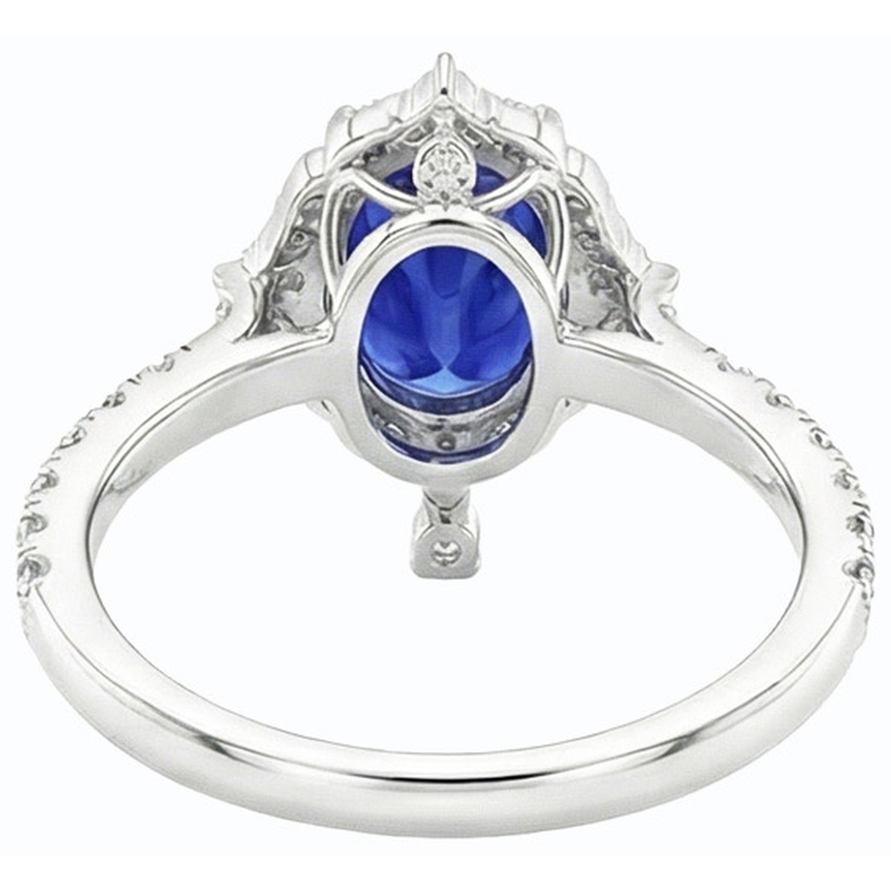 echter oval diamant 5.50Karat ring Seitenansicht