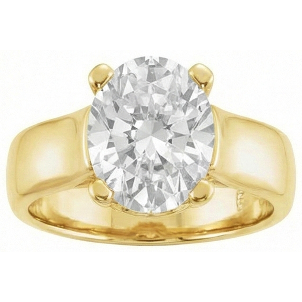 Naturreiner Diamant Solitär-Verlobungsring 5 Karat 14K Gelbgold – Seitenansicht