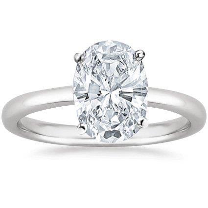 Oval Cut Solitaire 2,75 Karat Echt Diamant-Verlobungsring Weißgold 14K