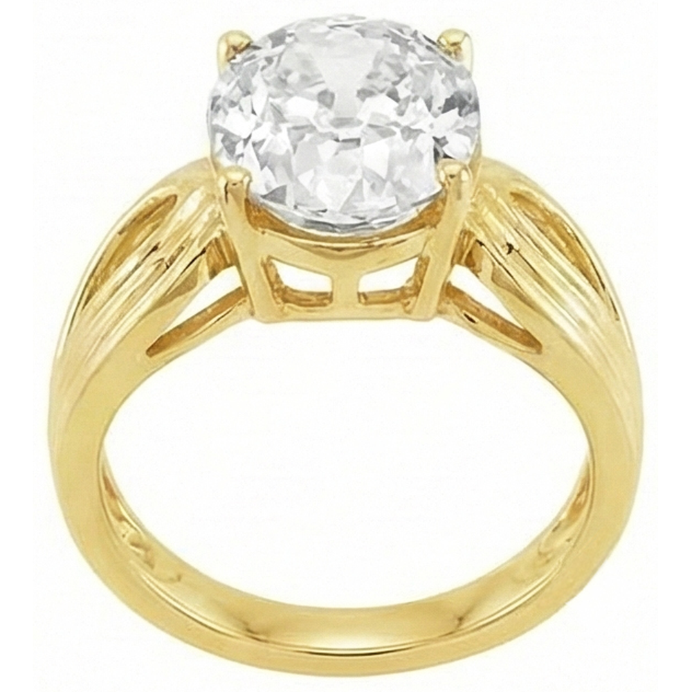 Einzelstein-Ring 14K Gelbgold mit Brillant – Seitenansicht