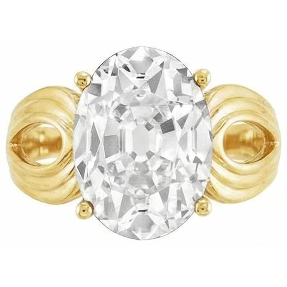 Naturreiner Brillant Einzelstein-Ring 5 Karat 14K Gelbgold – Schrägansicht