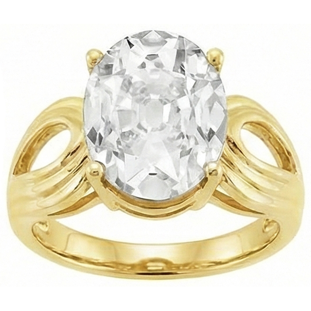 Einzelstein-Ring 14K Gelbgold mit Brillant – Profilansicht