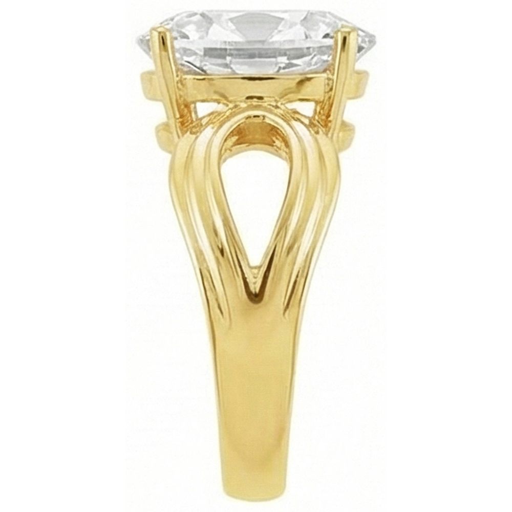 Einzelstein-Ring 14K Gelbgold mit Brillant – Draufsicht