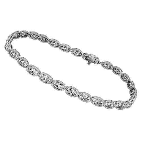 Oval Echt Diamant Tennisarmband Rundschliff 4 Karat Damen Goldschmuck