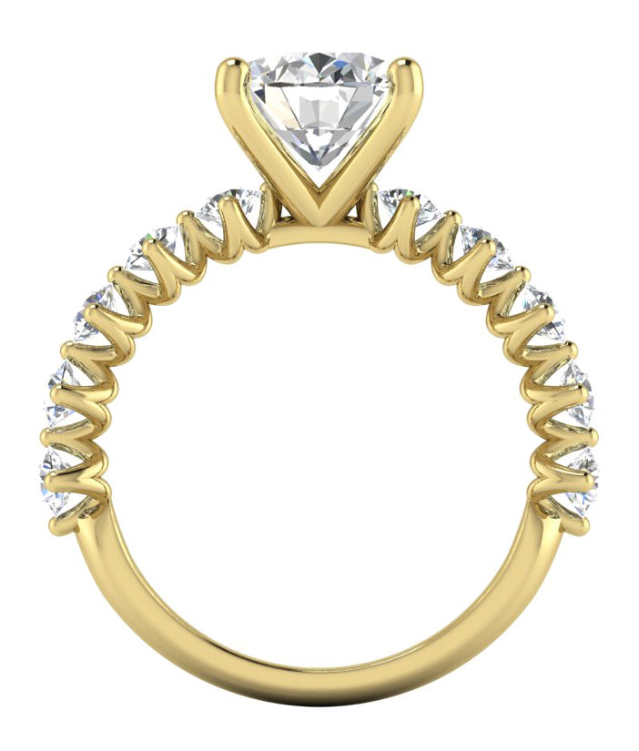 Oval Echter Diamant Ring Mit Akzenten Gelb Gold