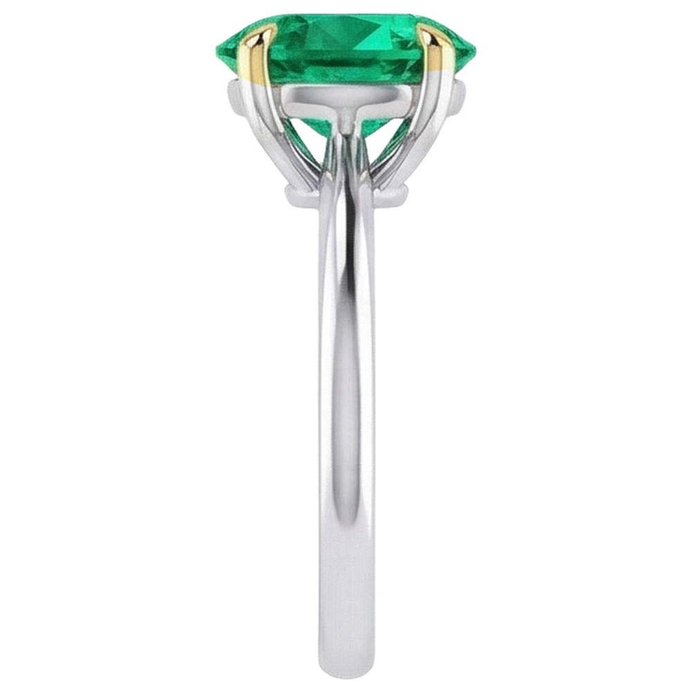 Strahlender Farbstein-Ring 3,50 Karat – Draufsicht