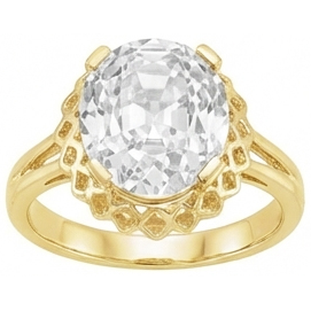 Erdgewonnener Brillant Solitär-Verlobungsring 5 Karat 14K Gelbgold – Frontansicht