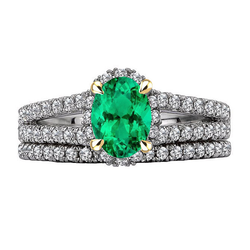 Bicolor 14K Gold GIA-Geprüft Smaragd Schmuckstein-Ring 2,50 Karat