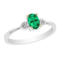 Luxuriöser Smaragd Farbstein-Ring – 2 Karat 14 Karat Zweifarbig