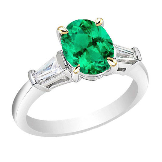 Erdgewonnener Smaragd Farbstein-Ring – Hauptansicht