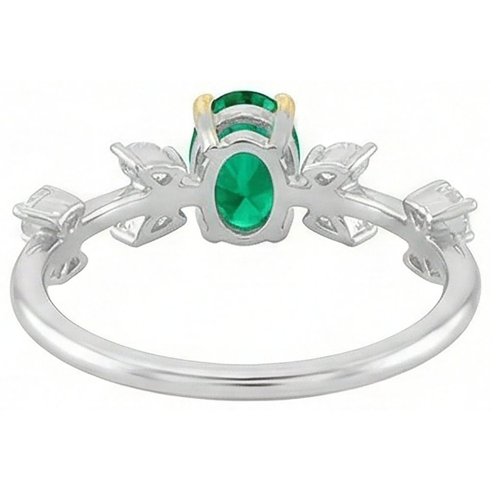 Luxuriöser Farbstein-Ring 2 Karat – Rückansicht