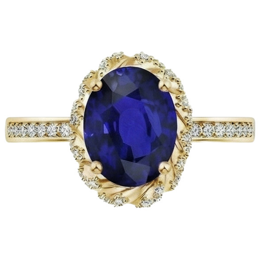 echter oval diamant 7Karat ring Profilansicht