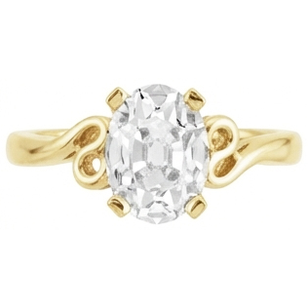 Authentischer Brillant Solitär-Verlobungsring 5 Karat 14 Karat Gelbgold – Seitenansicht