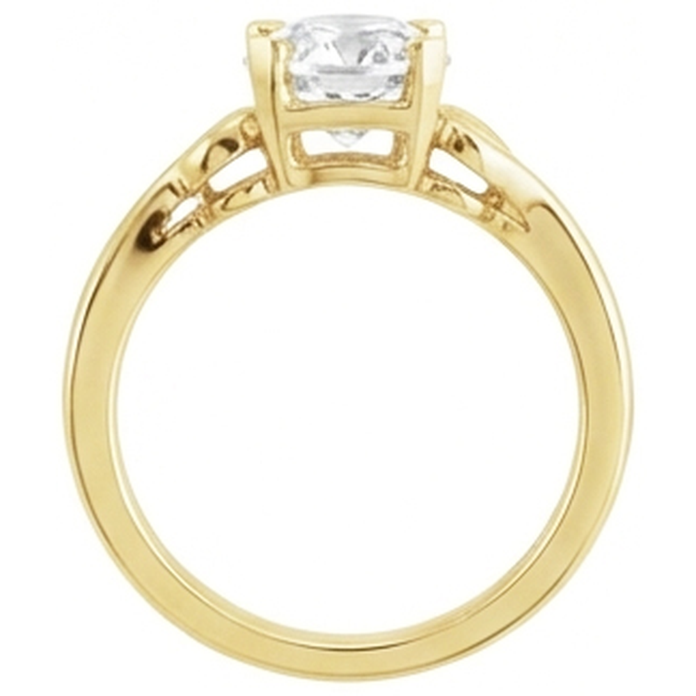 Authentischer Brillant Solitär-Verlobungsring 5 Karat 14 Karat Gelbgold – Profilansicht