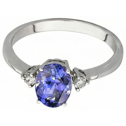echter oval diamant 1.95Karat ring Seitenansicht