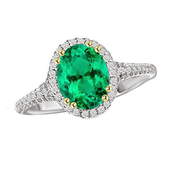Handgefertigter Edler Smaragd Edelstein-Ring 4 Karat – Bicolor