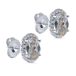 14 Karat Weißgold Edler Diamant Ohrringe – 5,50-Karat Old Mine