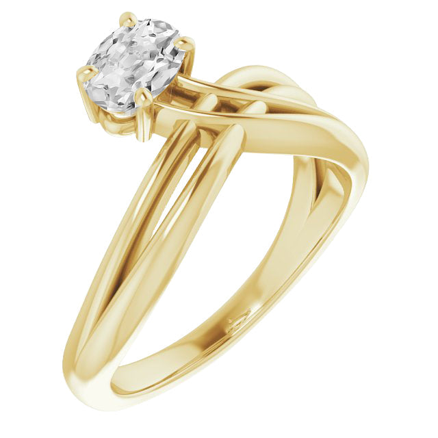 Natürlicher Diamant Solitär-Verlobungsring – Hauptansicht