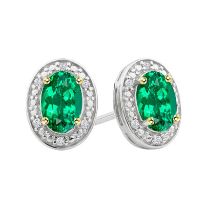 Naturreiner Kolumbianischer Smaragd Gemstone Earring – Hauptansicht