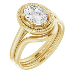 14K Gelbgold Verlobungsring mit Diamant – 3 Karat