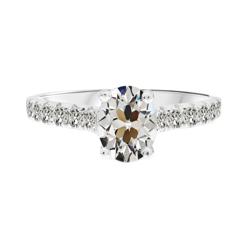 Erdgewonnener Edler Diamant Akzent-Solitär-Ring – Hauptansicht