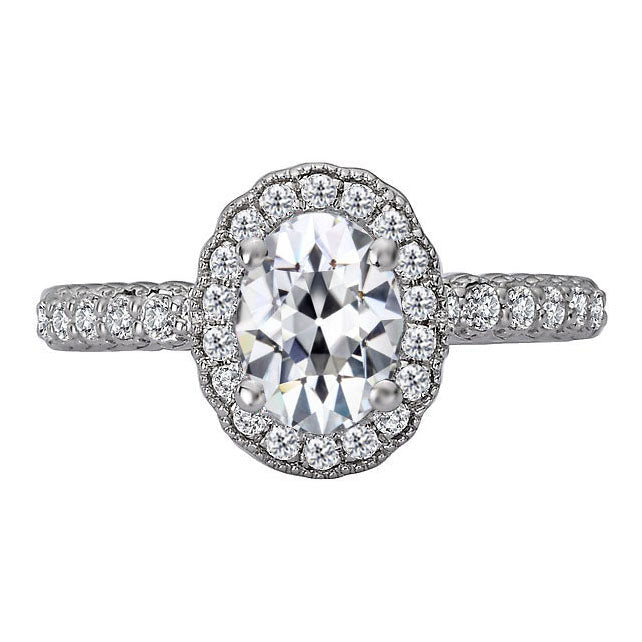 Handgemachter Edler Diamant Halo-Ring 4 Karat – Hauptansicht