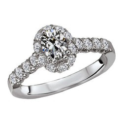 Antik-Kissen-Schliff Brillant Halo-Ring 1,50 Karat – 14K Weißgold