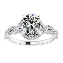 Handgemachter Antik-Kissen-Schliff Edler Diamant Solitär mit