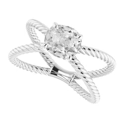 Naturreiner Antik-Kissen-Schliff Diamant Solitär-Verlobungsring