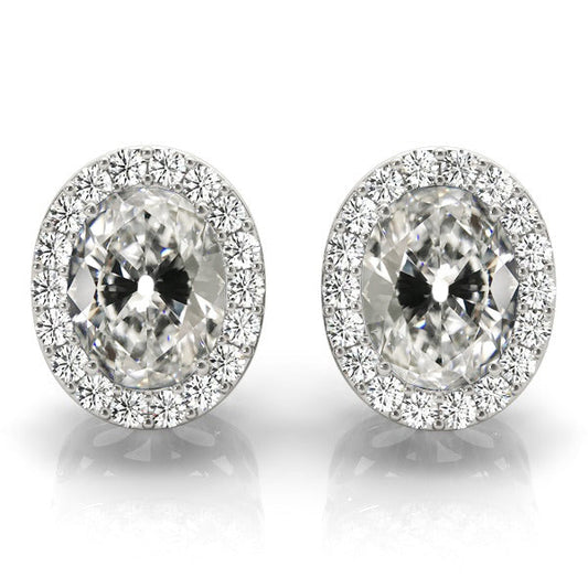 Ohrringe 14K Weißgold mit Edler Diamant – Hauptansicht