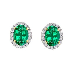Handgemachter Gemstone Earring mit GIA-Zertifiziert Smaragd